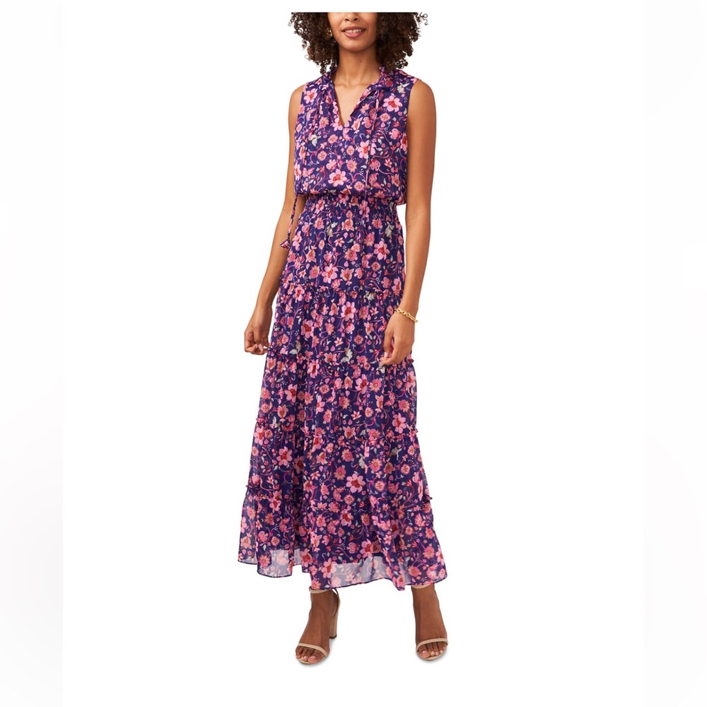 MSK
Sleeveless Tie Neck Tiered Maxi dress Size 4 new without tag